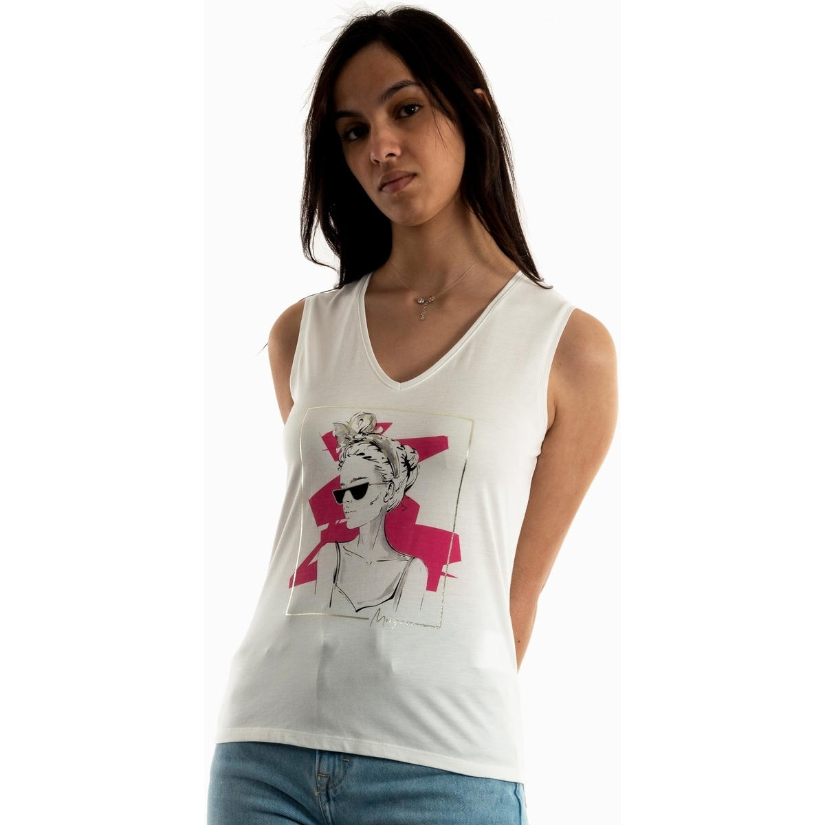 Vêtements Femme Débardeurs / T-shirts sans manche Morgan 231-deb Blanc