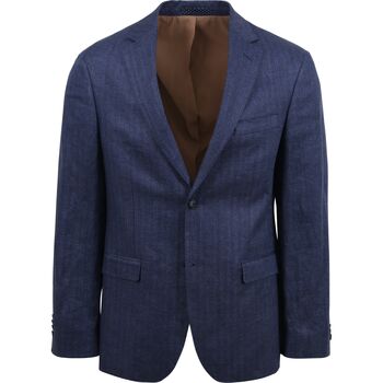 Vêtements Homme Vestes / Blazers Suitable Veste de Costume De Lin Bleu Royal Bleu