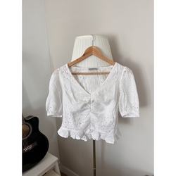Vêtements Femme Tops / Blouses Sans marque Blouse romantique Blanc