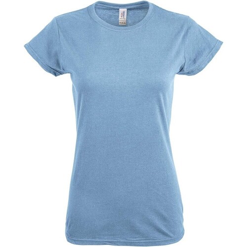 Vêtements Femme T-shirts manches longues Gildan  Bleu