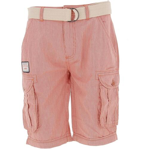 Vêtements Homme Shorts / Bermudas Oxbow Bermuda raye ceinture integree Marron