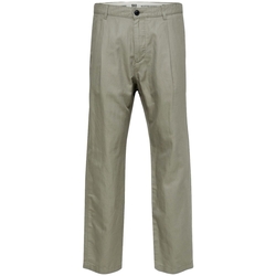 Vêtements Homme Pantalons Selected Relaxed Jones Linen - Vetiver Vert