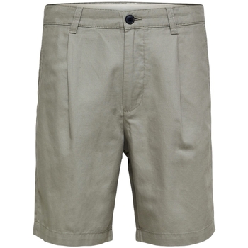 Vêsmala Homme CALVIN Shorts / Bermudas Selected Comfort-Jones Linen - Vetiver Vert