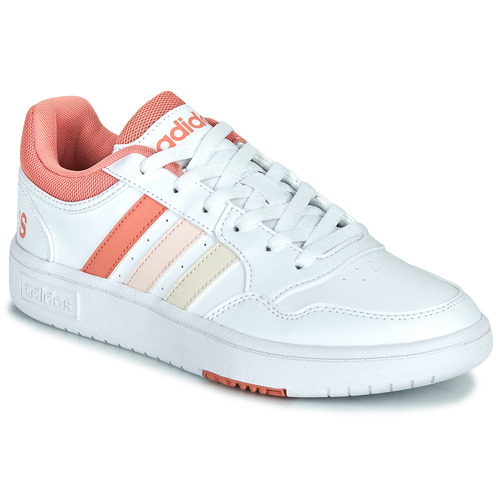 Adidas Sportswear HOOPS 3.0 W Blanc / Rose - Livraison Gratuite | Spartoo !  - Chaussures Baskets basses Femme 69,99 €