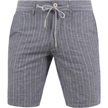 pantalon suitable  short stani de lin rayures bleu 
