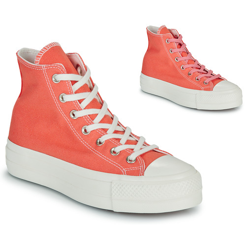 Chaussures Femme Baskets montantes Converse CHUCK TAYLOR ALL yellow LIFT Corail