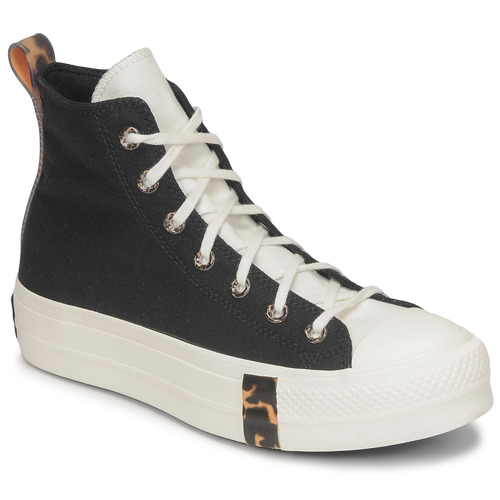 Chaussures Femme Baskets montantes logo Converse CHUCK TAYLOR ALL STAR LIFT PLATFORM TORTOISE Noir / Blanc