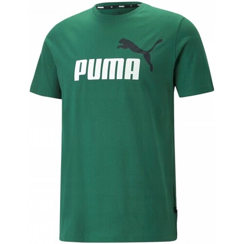Vêtements Homme T-shirts manches courtes Puma Ess 2 Col Logo Tee Vert