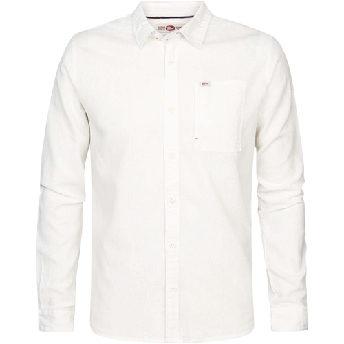 Vêtements Homme Chemises manches preto Petrol Industries Chemise Regular Fit lin coton Blanc