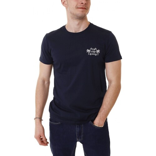 Vêtements Homme Tableaux / toiles 40weft T-shirt Perrys  imprim bleu nuit Noir