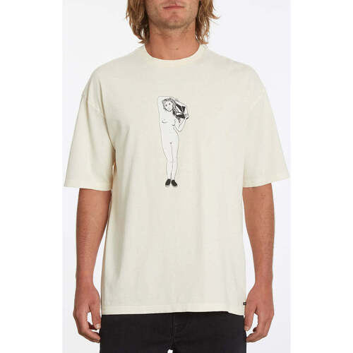 Vêtements Homme T-shirts manches courtes Volcom Camiseta  Binik SST Whitecap Grey Blanc
