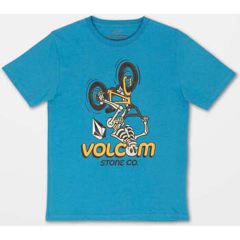 Vêtements Enfant T-shirts puma manches courtes Volcom Camiseta niño  Skele Flip Blue Drift Bleu
