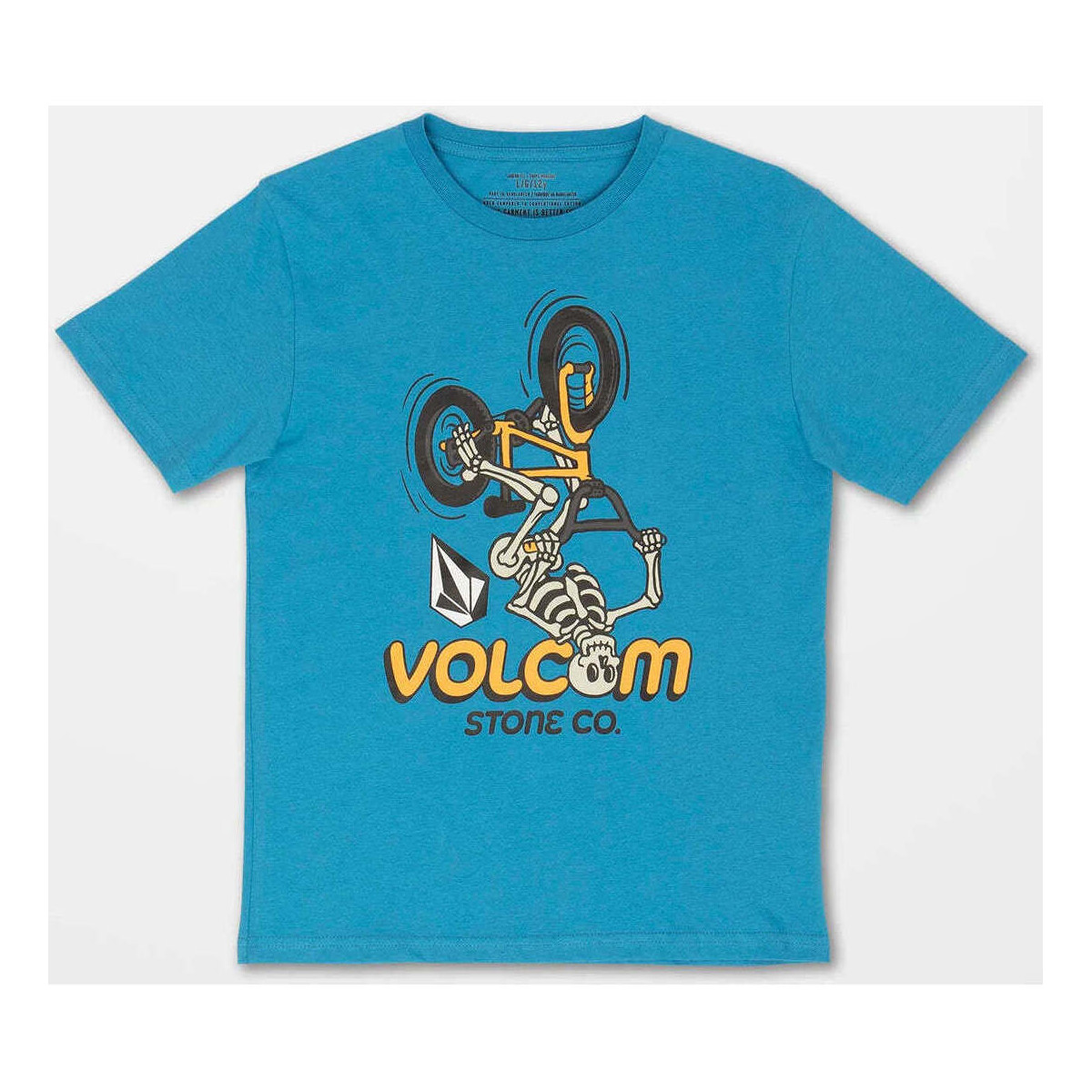 Vêtements Enfant T-shirts manches courtes Volcom Camiseta niño  Skele Flip Blue Drift Bleu