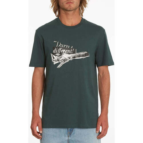 Vêtements Homme Lancée en 1991 en Californie par des passionnés de Volcom Camiseta  Darn Cedar Green Vert