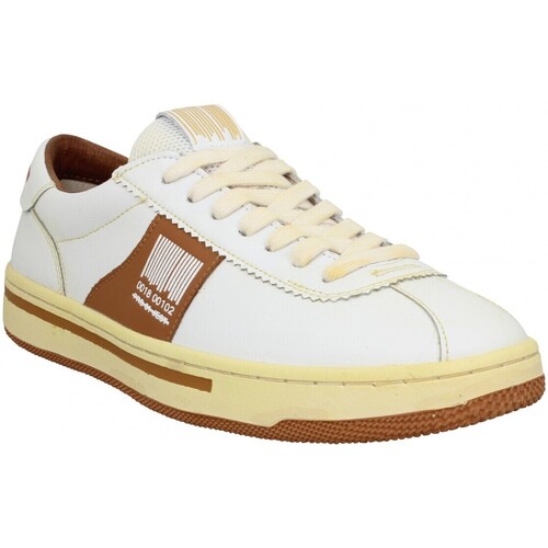 Chaussures Homme Baskets mode Bougeoirs / photophores P5lm Cuir Homme Blanc Cognac Blanc
