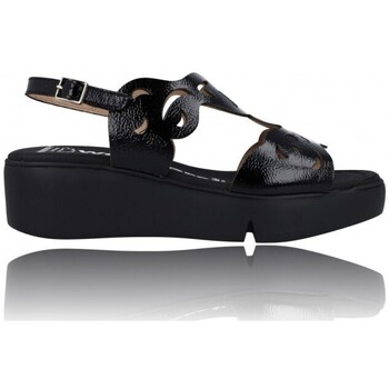 Chaussures Femme Sandales et Nu-pieds Wonders Sandalias con Cuña para Mujer  Afro B-7930 Noir