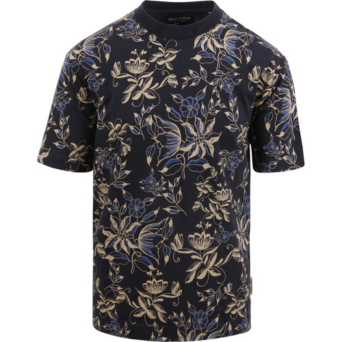 Vêtements Homme T-shirts & Watches Polos Marc O'Polo T-Shirt Floral Marine Bleu