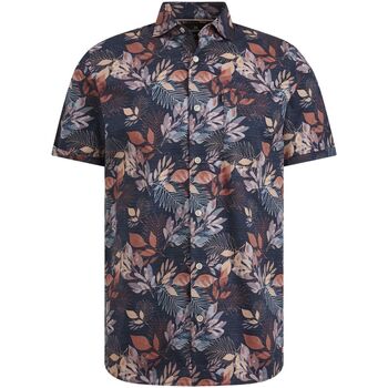 chemise vanguard  chemise manches courtes fleurs marine 
