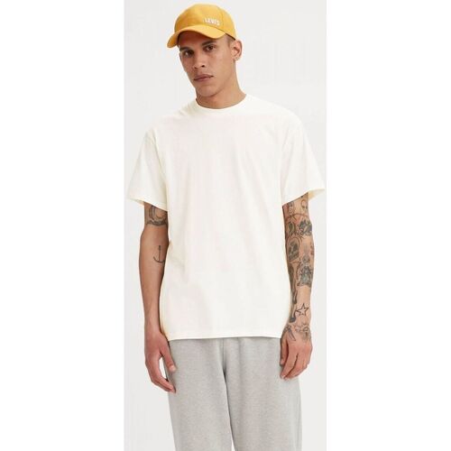 Vêtements Homme T-shirts & Polos Levi's A3757 0007 - GOLD TAB TEE-WHITE Blanc