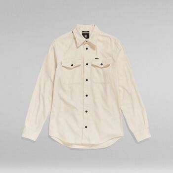 Vêtements Homme Chemises manches longues G-Star Raw D20165-7647 MARINE-C487 ECRU Blanc