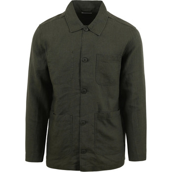 sweat-shirt knowledge cotton apparel  surchemise lin vert foncé 