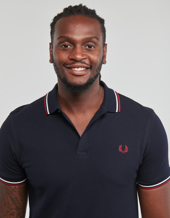 Fred Perry TWIN TIPPED FRED PERRY SHIRT Marine / Blanc / Rouge