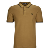Vêtements Homme Polos manches courtes Fred Perry TWIN TIPPED FRED PERRY SHIRT Burton Moutarde / Noir