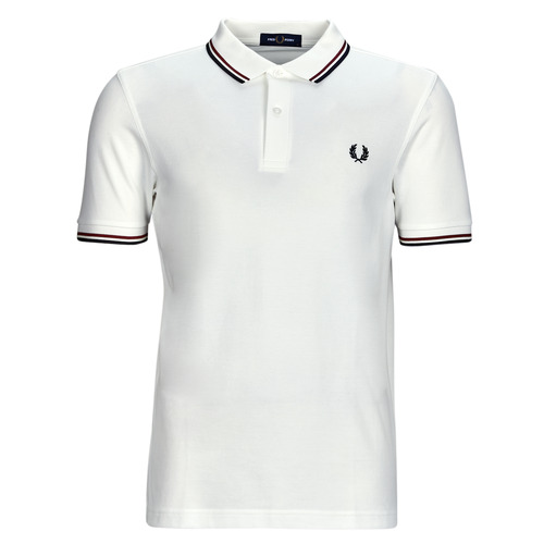 Vêtements Homme Polos manches courtes Fred Perry TWIN TIPPED FRED PERRY paisley-print SHIRT Blanc
