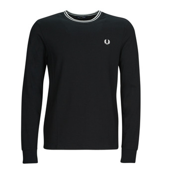 Vêtements Homme T-shirts manches longues Fred Perry TWIN TIPPED T-SHIRT Noir