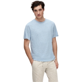Selected T-Shirt Bet Linen - Cashmere Blue Bleu