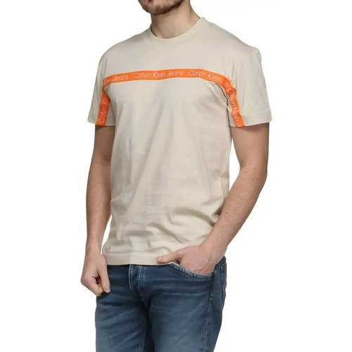 Vêtements Homme T-shirts manches courtes Calvin Klein Jeans Classic logo color line Jaune