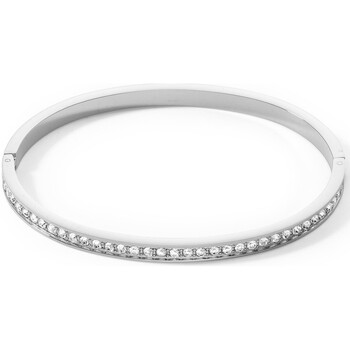 Montres & Bijoux Femme Bracelets Coeur De Lion Bracelet jonc  acier cristaux blancs Blanc