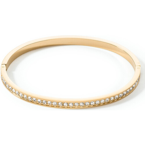 La Bottine Souri Femme Bracelets Coeur De Lion Bracelet jonc  acier doré cristaux S Jaune