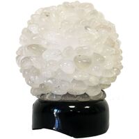 Maison & Déco Lampes à poser Carla World Lampe 13 cm ronde en quartz polis Blanc