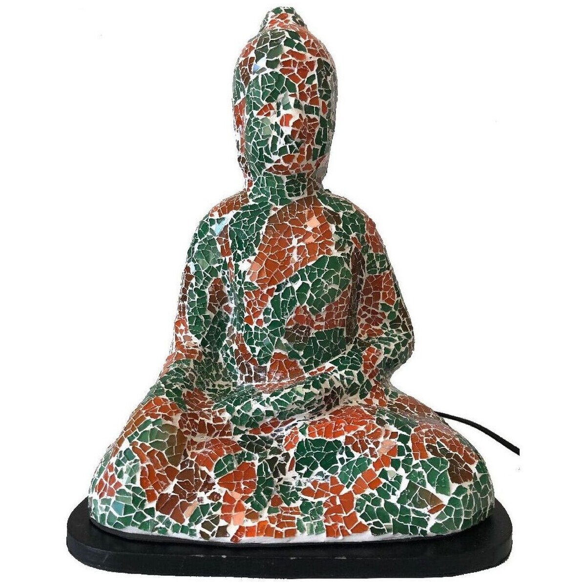 Maison & Déco Lampes à poser Carla World Lampe en verre Bouddha méditant - Orange et Vert Multicolore