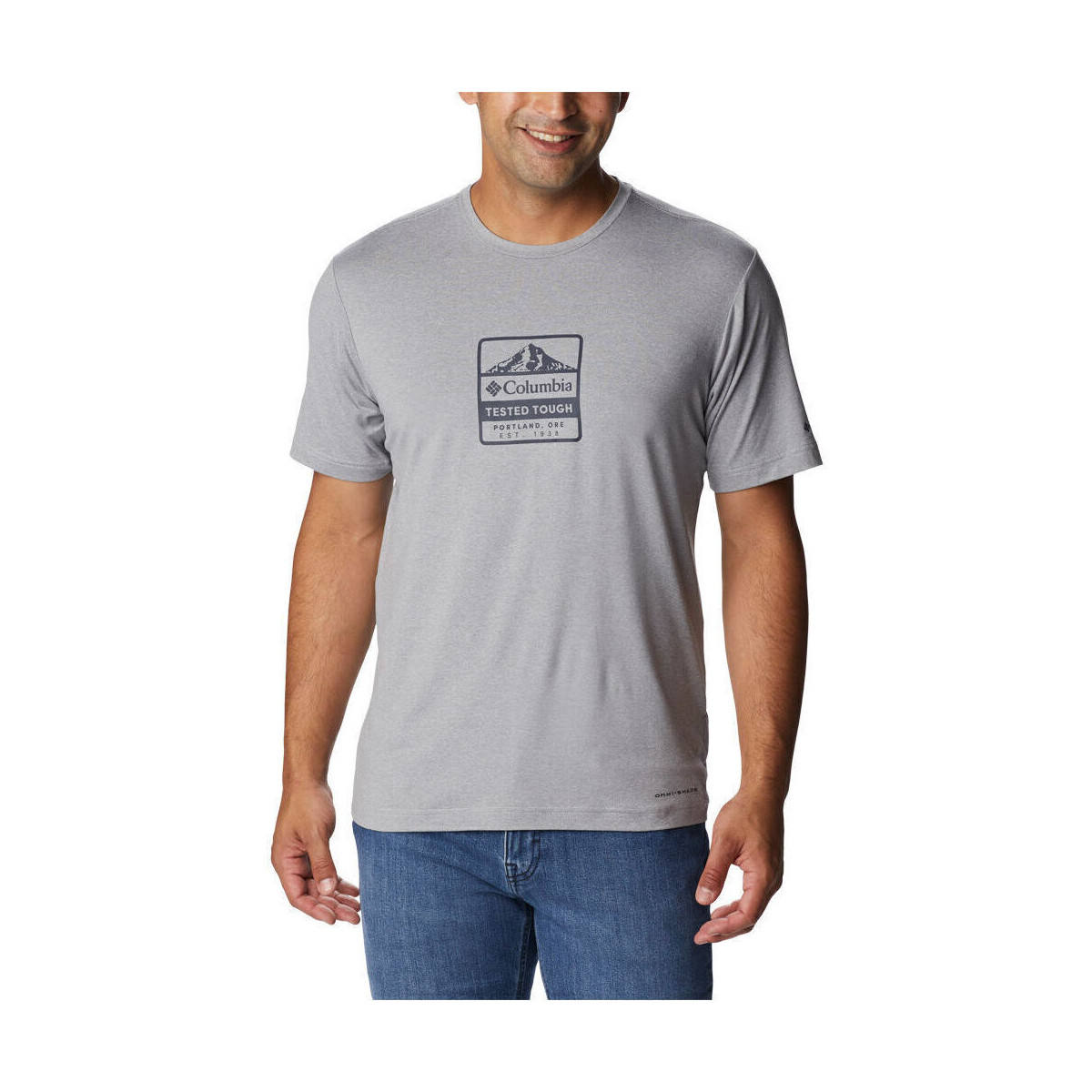 Vêtements Homme Chemises manches courtes Columbia Tech Trail Front Graphic SS Tee Gris