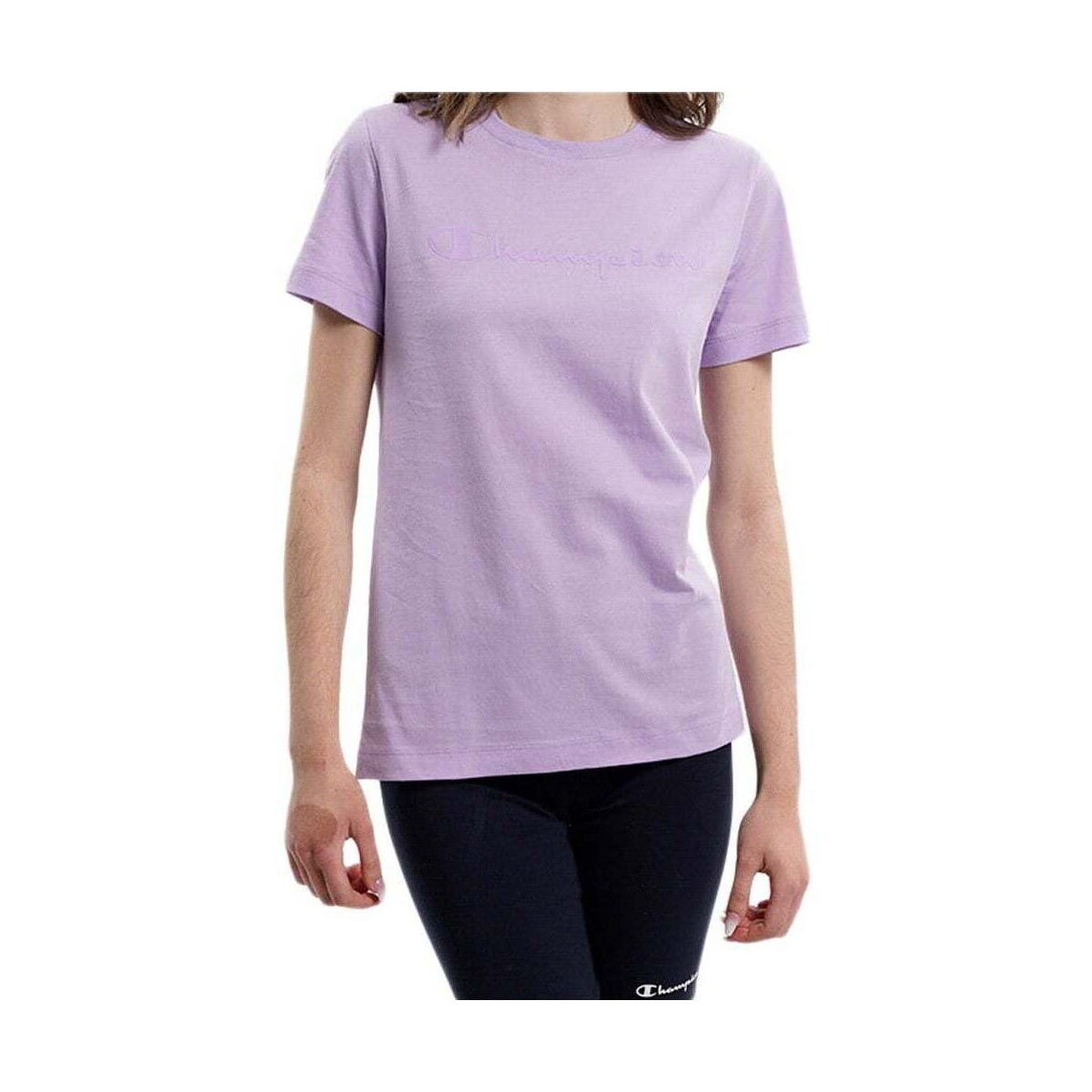 Vêtements Femme Polos manches courtes Champion Crewneck T-Shirt Violet