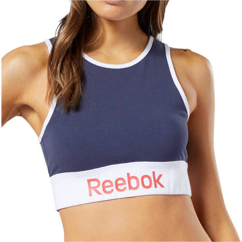 Vêtements Femme Polos manches courtes Reebok Sport Linear Logo Cotton Bra Marine