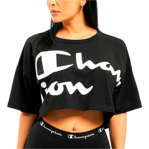 Vêtements Femme Calvin Klein Mesh Jeans CKJ Elva Ld99 Champion Crop Top Noir