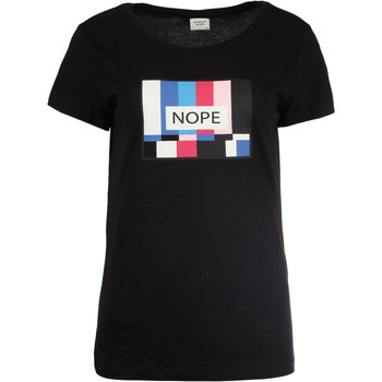 Vêtements Femme T-shirts manches courtes Jacqueline De Yong JDYCHICAGO S/S PRINTED TOP 07 JRS Noir