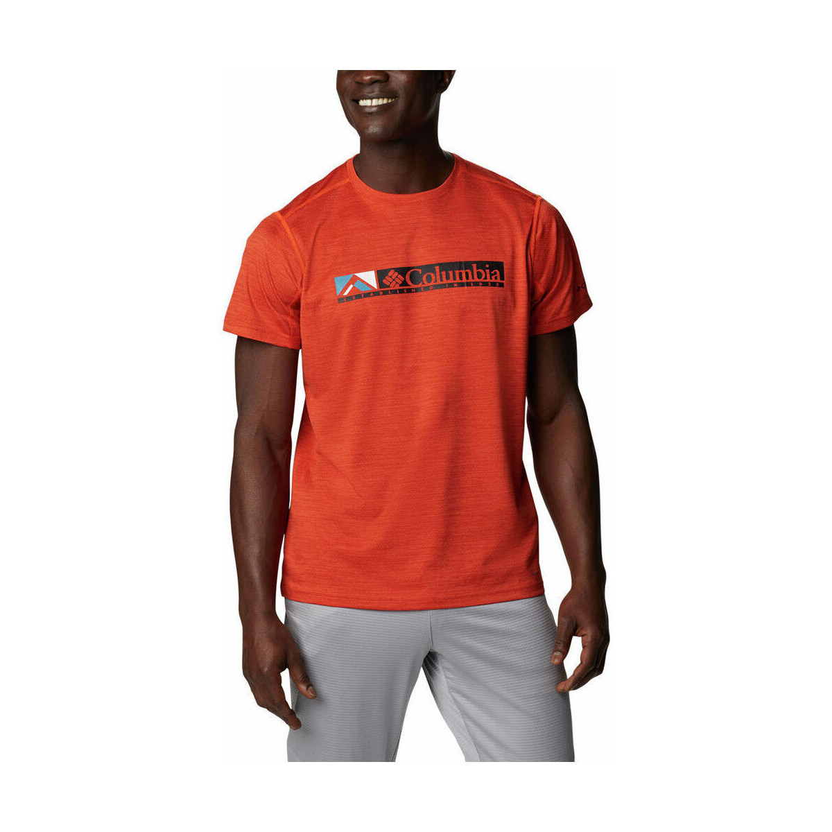 Vêtements Homme Chemises manches courtes Columbia Alpine Chill Zero Graphic Short Sleeve Orange
