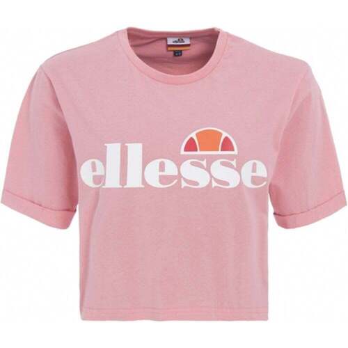 Vêtements Femme semicouture high rise pleated wide leg trousers item Ellesse Alberta Crop T-Shirt Rose