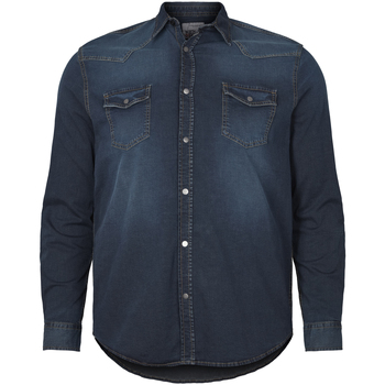 Vêtements Homme Chemises manches longues North 56°4 Chemise coton cintrée Bleu indigo