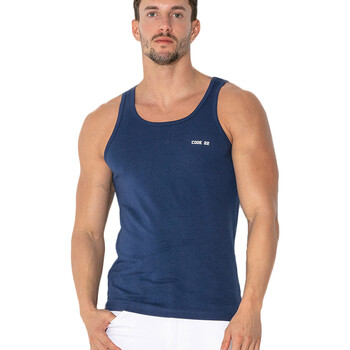 Vêtements Homme Débardeurs / T-shirts sans manche Code 22 patch-detail cotton-blend sweatshirt Bleu