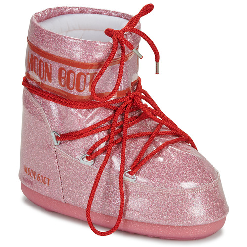 Chaussures Femme Bottes de neige Moon Boot amp MB ICON LOW GLITTER Rose / Rouge