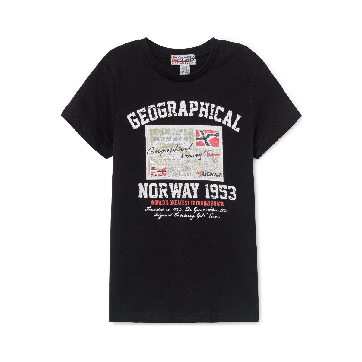 Vêtements Enfant T-shirts manches courtes Geographical Norway T-Shirt manches courtes en coton Noir
