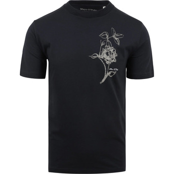 Vêtements Homme T-shirts & Polos Marc O'Polo T-Shirt Fleur Marine Bleu