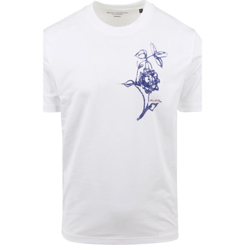 Vêtements Homme T-shirts & Polos Marc O'Polo navy T-Shirt Fleur Blanche Blanc