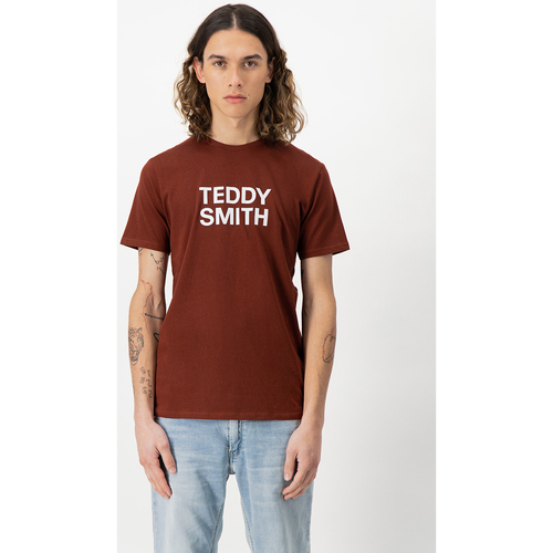 Vêtements Homme T-shirts & Polos Teddy Smith T-Shirt col rond 100% coton homme - TICLASS BASIC MC Rose