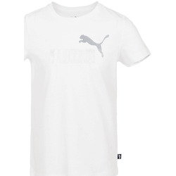 Vêtements Fille T-shirts manches courtes Puma TEE SHIRT G ESS+ MAID -  WHITE - 152 Multicolore